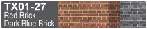 Scalescenes Red Brick and Dark Blue Brick Swatch